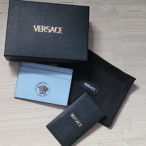 Versace Medusa Card Holder-Pastel Blue - Picture 3 of 14